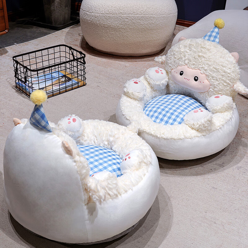 Packers cushion floor futon living room sitting room lazy tatami balcony sofa carpet reading area reading bay window cushion little white sheep belly futon cushion 50*50*45 cm