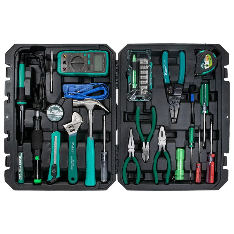 Baogong (Pro sKit) telecommunications tools 52-piece multi-function tool box set electrician repair tool box household tool box PK-2052