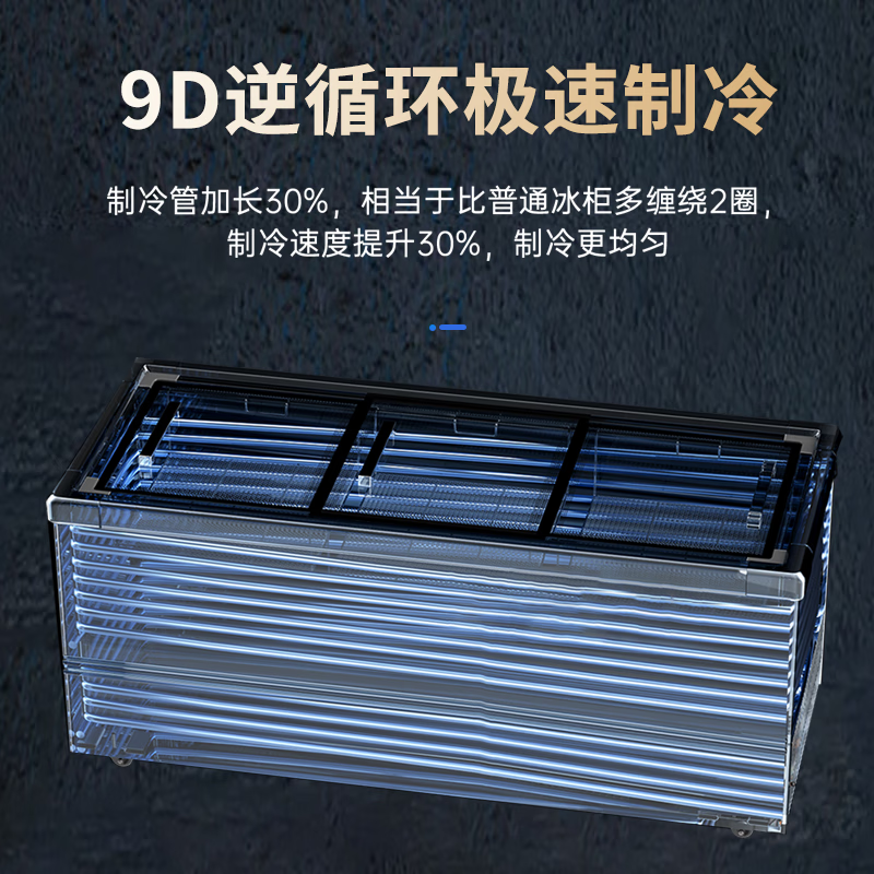 Snowflake Freezer Commercial Large Capacity Full Freezer Household Horizontal Refrigerator and Freezer Dual-purpose Single Temperature Dual Temperature Freezer Ice Cream Display Cabinet Quick Freezer 1168 Single Temperature Ultra Digital Display Version | First Class Energy Efficiency | Frost Reduction 95%