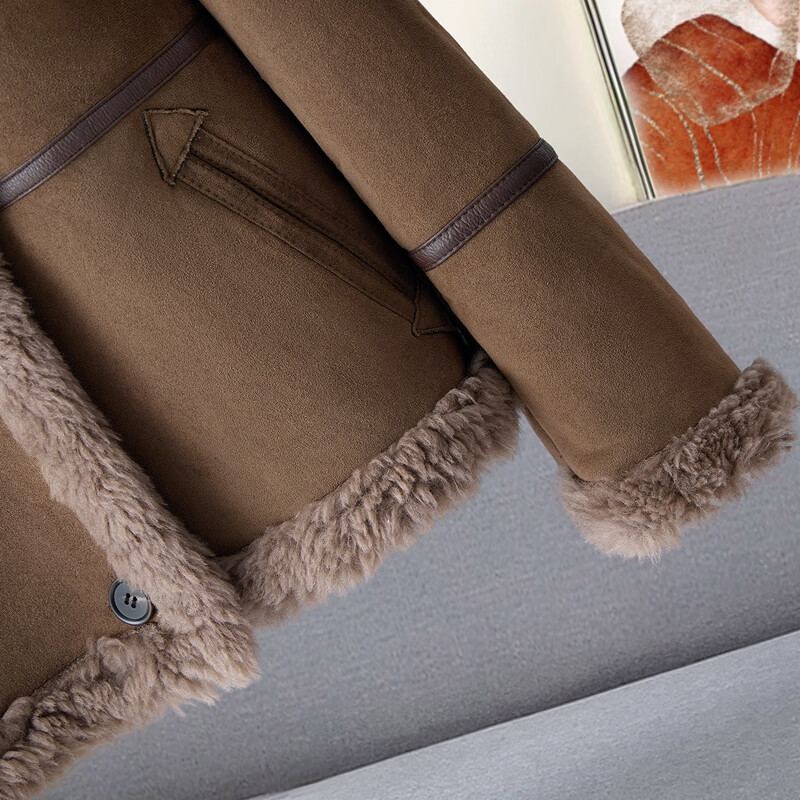 Sibaishe Korean style lapel grain velvet jacket women's 2025 winter new long-sleeved warm temperament top