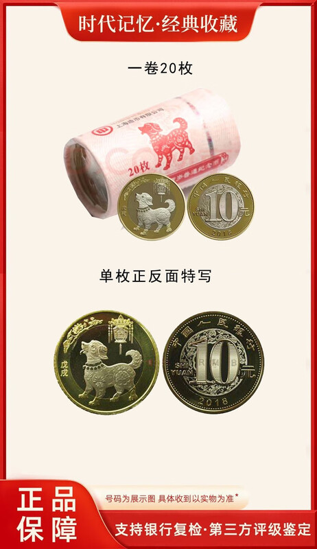 2018 Year of the Dog Commemorative Coins (20 pieces)