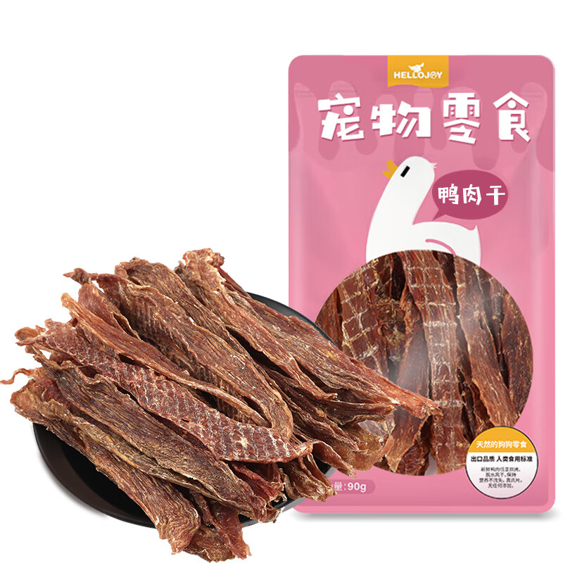 HELLOJOY Dog Snacks Puppy Training Rewards Teething Chicken Breast Jerky Duck Jerky Training Dog Snacks Duck Jerky 90g