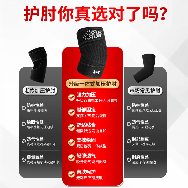 Under Armor Elbow Joint Protective Cover Tennis Elbow Warming Sheath Fitness Sports Protective Gear Bench Press Pressurized Blue Badminton Volleyball Arm Guard