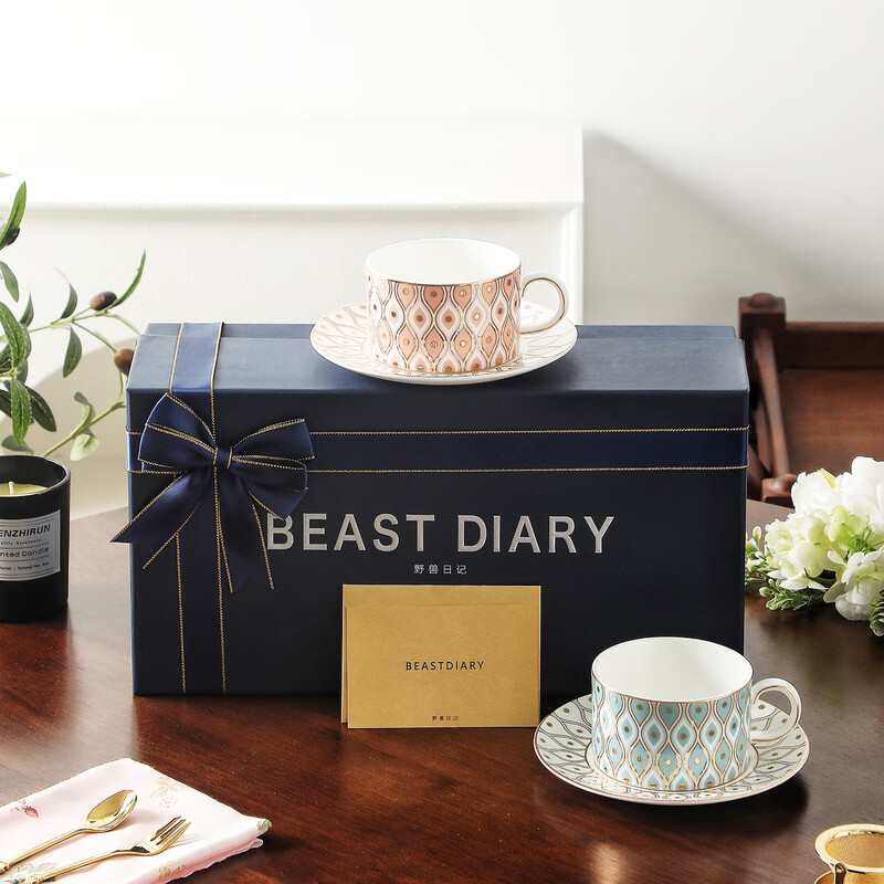 Diary of the Beast BEASTDAIRY Wedding gift couple coffee cup and saucer gift box high-end bone china housewarming house New Year gift