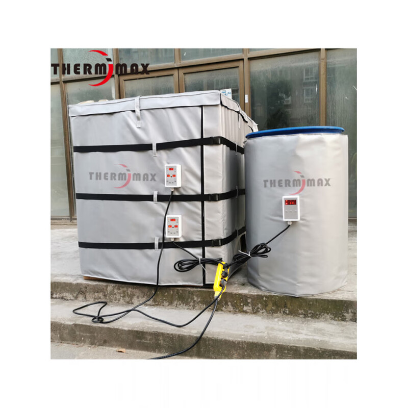 He Jiagong factory direct sales IBC ton barrel electric heating blanket, thermal insulation anti-freeze heating sleeve with digital display adjustable temperature control with lid gray