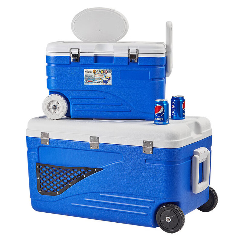 Xushansi outdoor insulated box, extra large wheeled car-mounted seafood cold and fresh-keeping frozen refrigerator, ice bucket fishing box 180L+ reinforced wheels