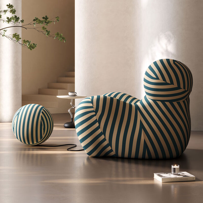 Yusenyi VRSUK Removable and Washable Mother's Arms Living Room Sofa Balcony Single Sofa Leisure Chair Italian Simple Removable and Washable - BB Original Fabric + 80D Styling Cotton Large Size 117cm Pure Black