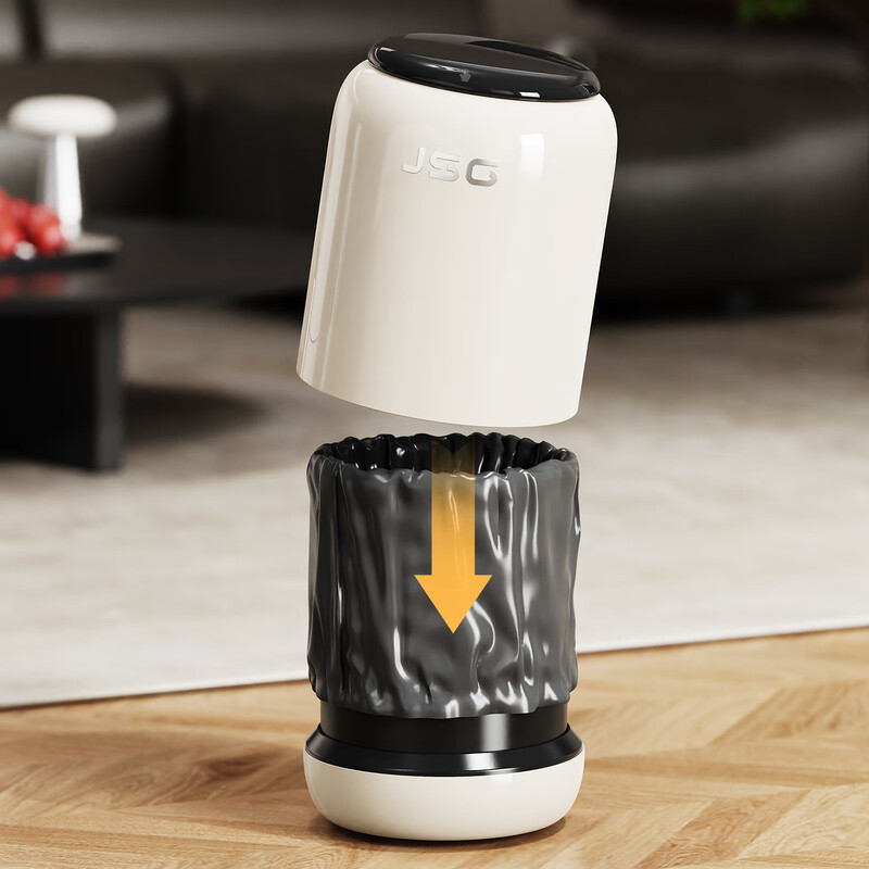 ASCOR kitchen special trash can 2026 new large capacity with lid household large size high-end living room bathroom ceramic jar - cream white push type 12L