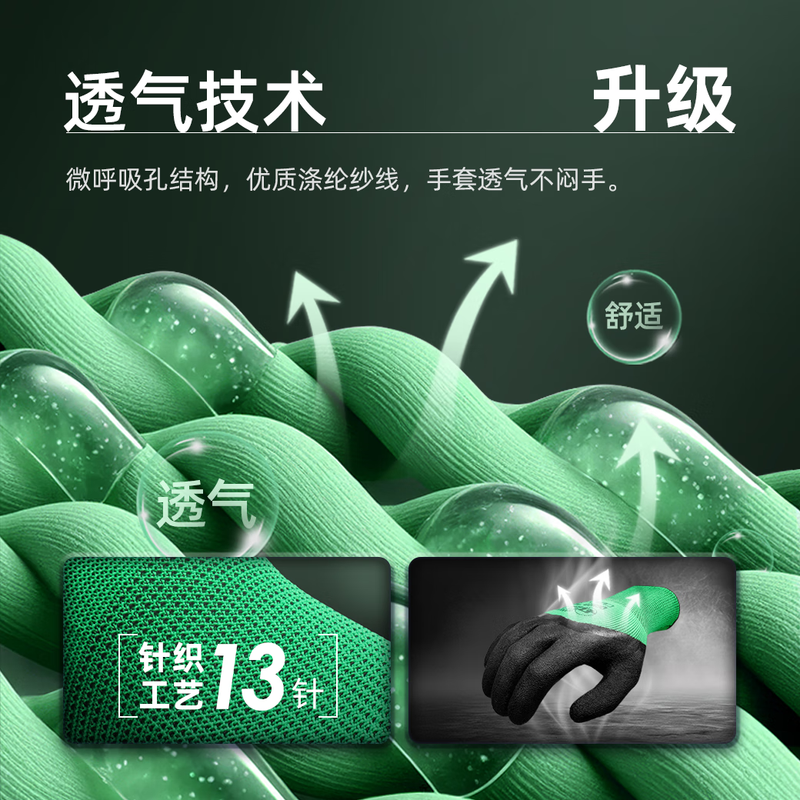 Henghui dipped labor protection gloves rubber non-slip wear-resistant breathable latex rubber construction site work handling work maintenance protective gloves DGN27