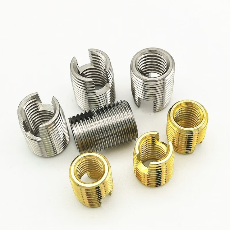 Type 302 stainless steel self-tapping threaded sleeve slotted self-tapping threaded bushing repair protective sleeve M3M4M5 M6-outer M10*1.5-length 14