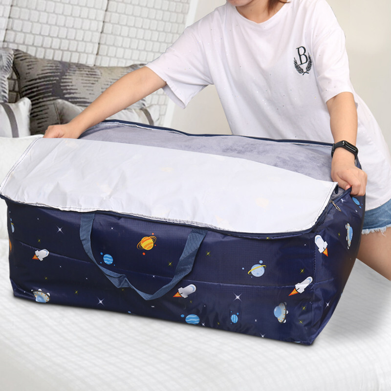 PAIDAI Oxford cloth moving bag thickened waterproof luggage storage bag quilt clothing storage organizer bag packing bag 105L+105L star chart 2 pieces 70*30*50cm