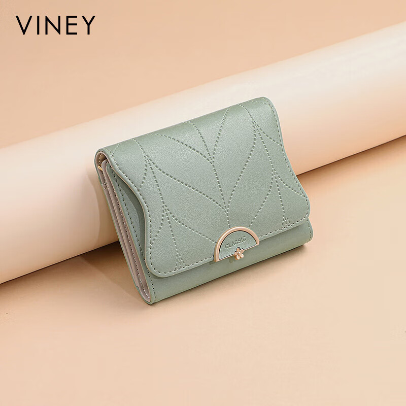 Viney cowhide women's wallet large capacity short clutch bag student multi-card slot coin purse foreign style light luxury leather wallet wallet