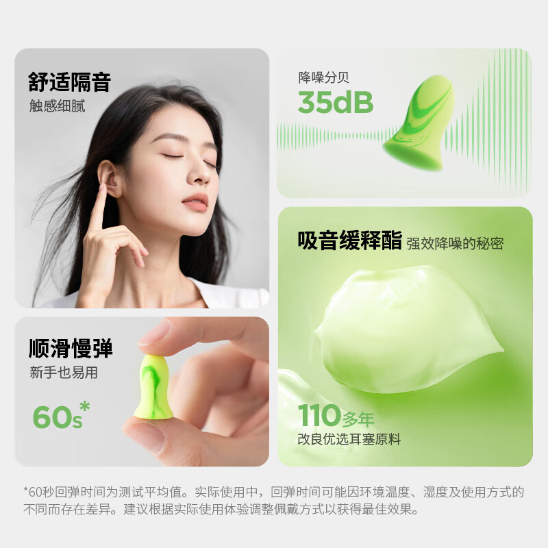 An'eryou soundproof earplugs imported from Germany anti-noise sleep earplugs women's small model minisoft 2 sets