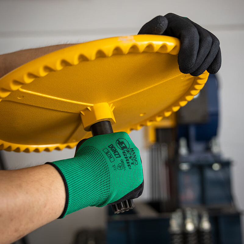 Henghui dipped labor protection gloves rubber non-slip wear-resistant breathable latex rubber construction site work handling work maintenance protective gloves DGN27