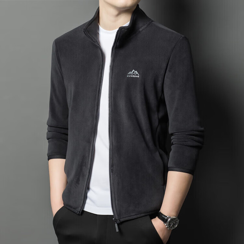 The same winter Austrian velvet stand collar jacket for men, casual sports warm sweatshirt, versatile for young and middle-aged people, green XL 180