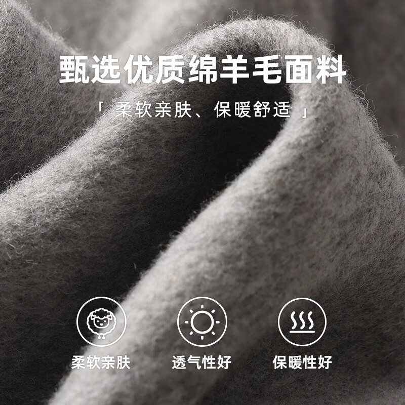 Qianbai Nian Wool & Cashmere Double-sided Wool Coat Women's Autumn and Winter New Style Suit Collar Soft Long Thick Coat Turtle Gray M