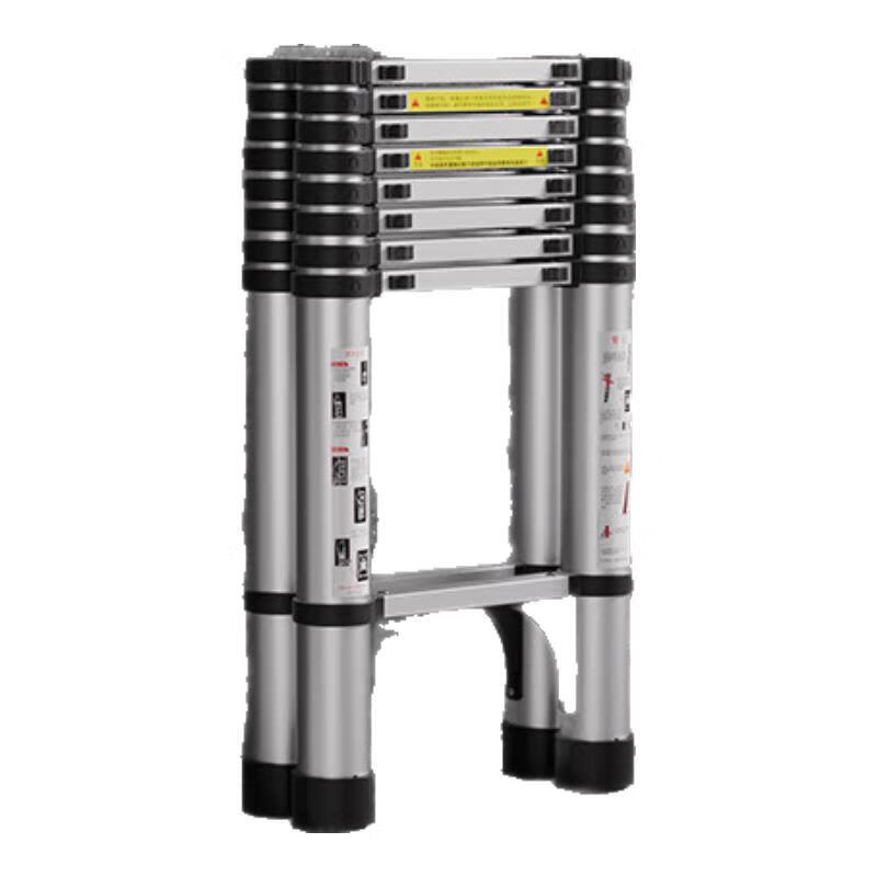 Walking herringbone ladder telescopic ladder folding ladder home attic aluminum alloy telescopic ladder engineering lifting industrial ladder aluminum alloy herringbone ladder 3.8 meters extra thick anti-sway