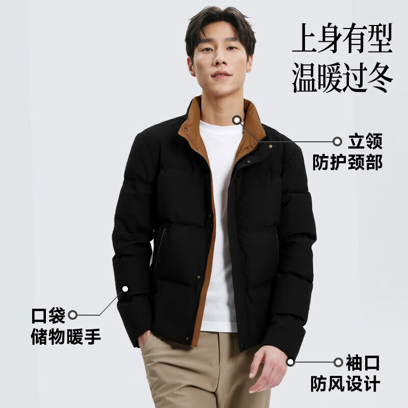 Septwolves three-proof goose down down jacket men's winter short stand-up collar channel anti-static warm and comfortable men's clothing