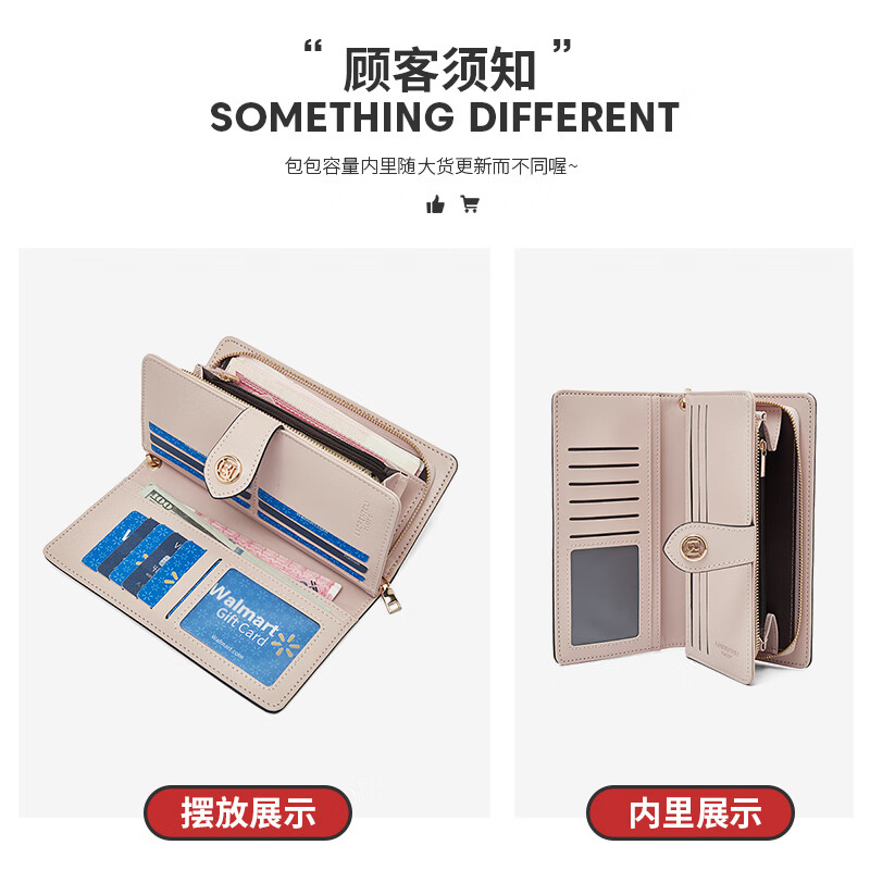 Old lady wallet large capacity long bifold card holder money note holder clutch bag coin purse birthday gift for girlfriend