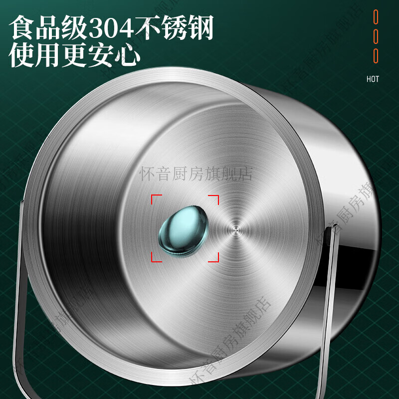 Huaiyin 304 stainless steel ice bucket commercial ice-cold beer bucket extra-long cold-keeping red wine champagne bucket refrigerated ice storage bucket 304 double-layer ice bucket small size with ice clip