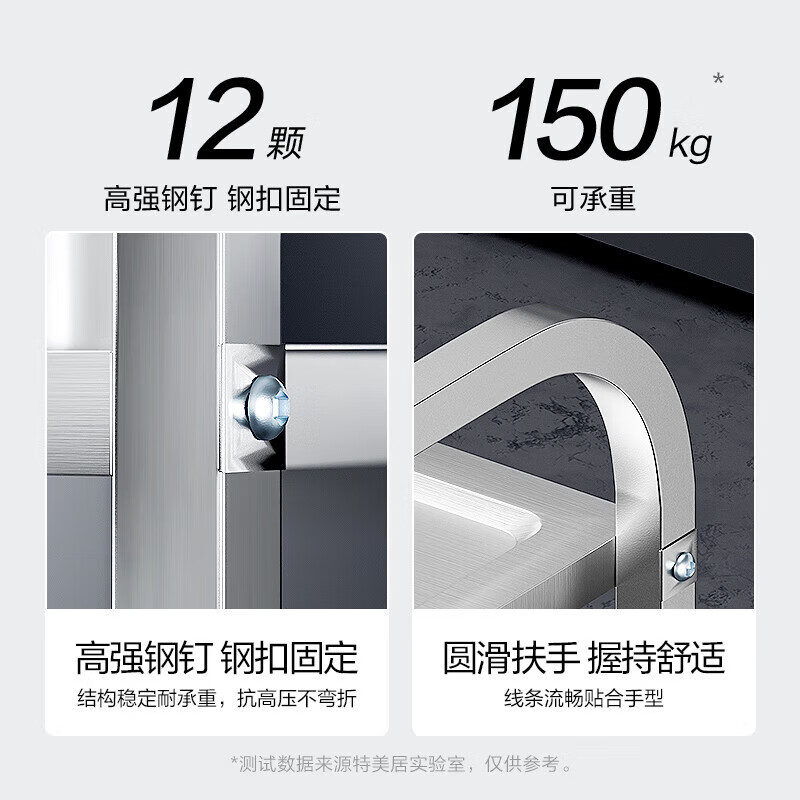 Temeiju Stainless Steel Dining Cart Three-layer Large Hand Push Cart Canteen Hotel Storage Restaurant Commercial Mobile Cart for Meal Delivery