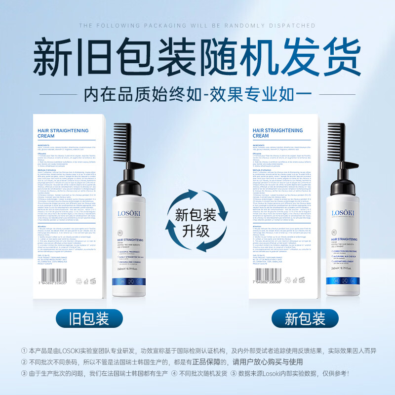 Losoki Swiss imported protein correction hair straightening cream no-pull household bangs hair styling supple straightening perm softener