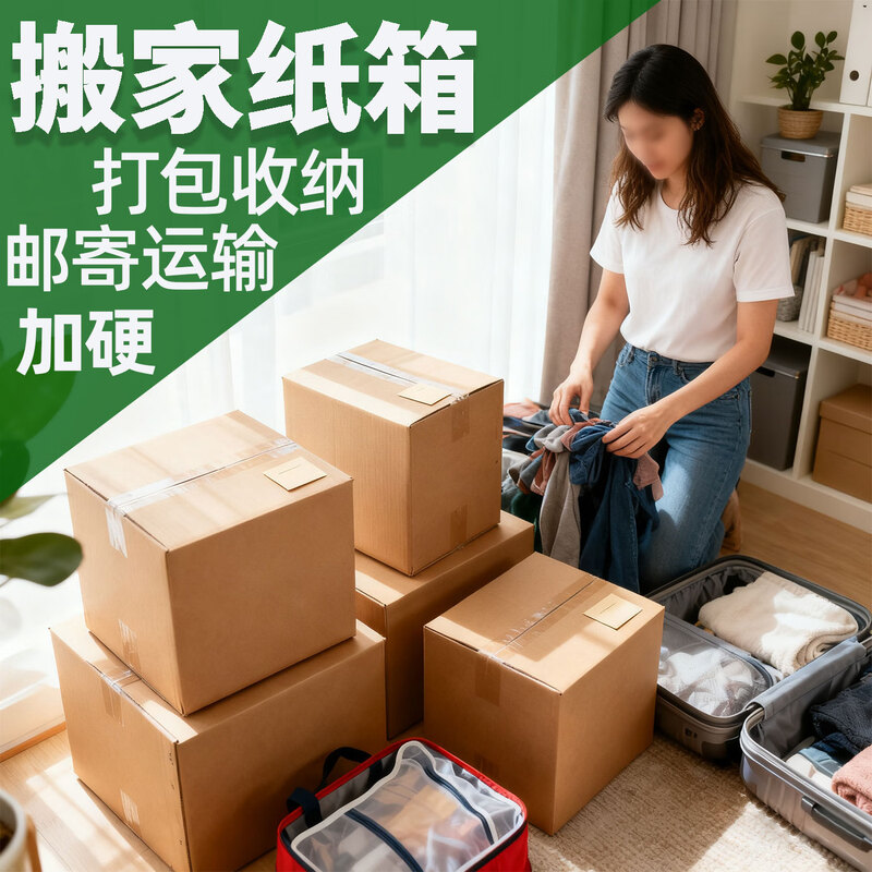 Qianheng 60x40x40cm moving special corrugated box extra hard extra large rectangular express storage storage logistics shipping large packaging paper box office book storage box