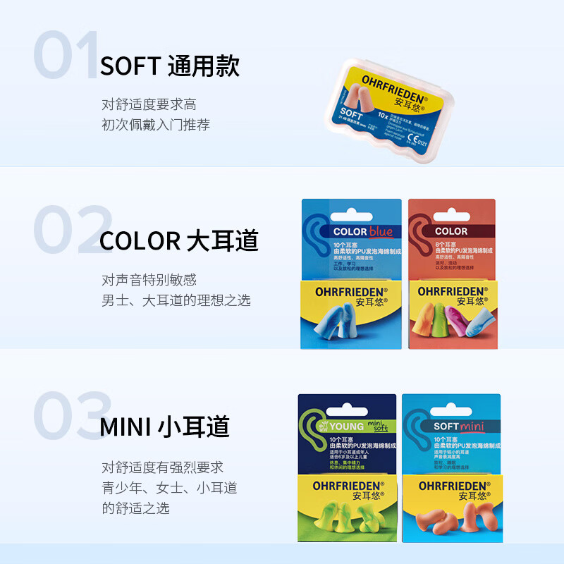 An'eryou soundproof earplugs, anti-noise sleep earplugs, noise reduction and sound insulation for work and study, German original soft 2 sets