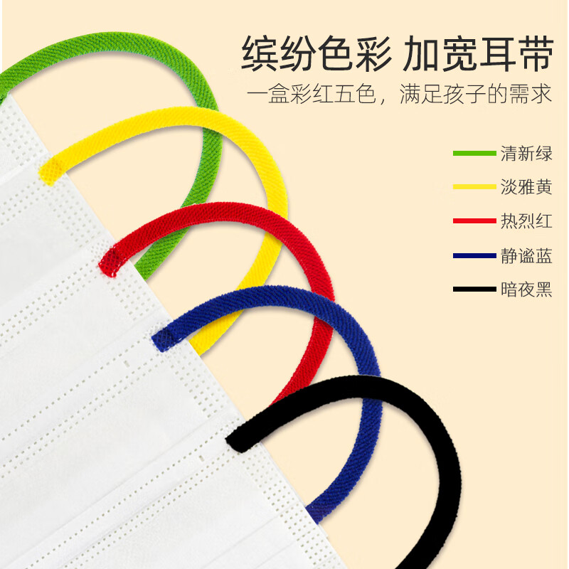 CHUYISHENG medical surgical mask suitable for children disposable fall and winter protective dust-proof individually packaged 50 colored ear straps