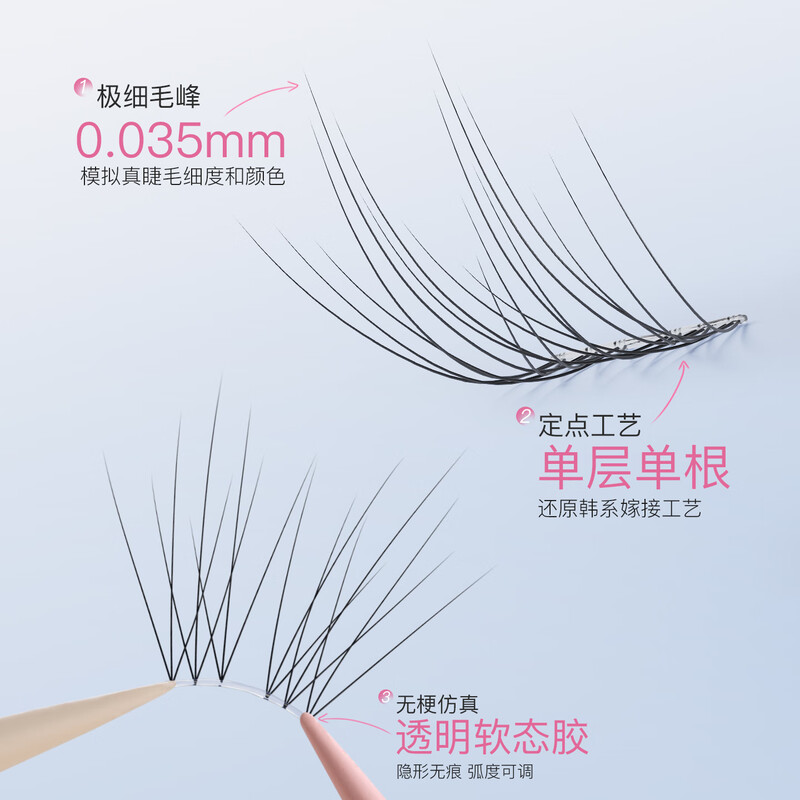 Goood96 cluster native baby curved false eyelashes for women without stems, glue-free and self-adhesive 0.07mm natural simulation without makeup can be applied