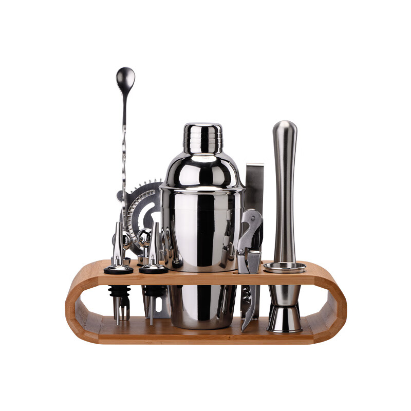 Circle Joy 304 stainless steel cocktail shaker, milk tea shop hand-made lemon artifact cocktail hand-shake shaker cup and pot 12-piece set