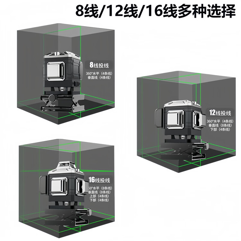 Level high-precision strong light automatic leveling laser level green line striker level indoor and outdoor special green light 12-line top version