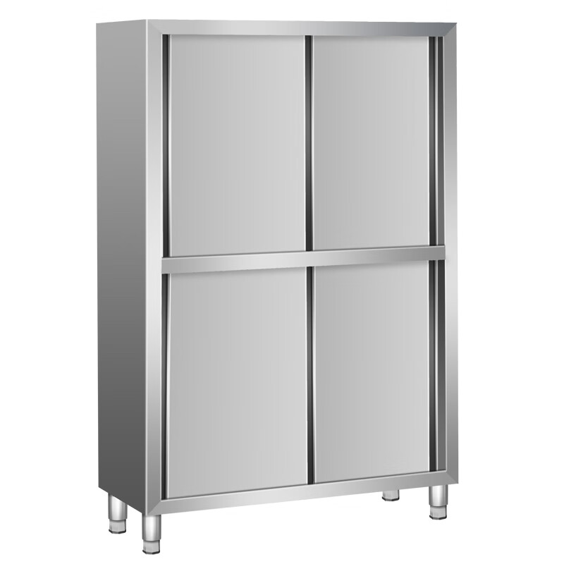 Stainless steel integrated cabinet four-door dish cabinet cleaning cabinet vertical cabinet storage cabinet sideboard commercial home kitchen 30 national standard 304 extra thick sliding door 116*50*180 4 doors