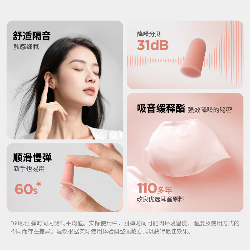 An'eryou soundproof earplugs, anti-noise sleep earplugs, noise reduction and sound insulation for work and study, German original soft 2 sets