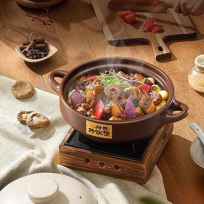 Deming household casserole high temperature resistant clay pot rice soup ceramic pot dry-cooked soup pot casserole stew pot gas stove special