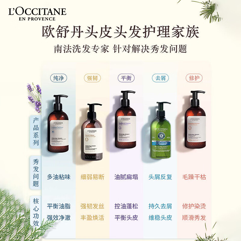 L'Occitane Herbal Balancing Care Gift Box (Shampoo 300ML + Conditioner 250ML) New Year's Gift for Women and Men