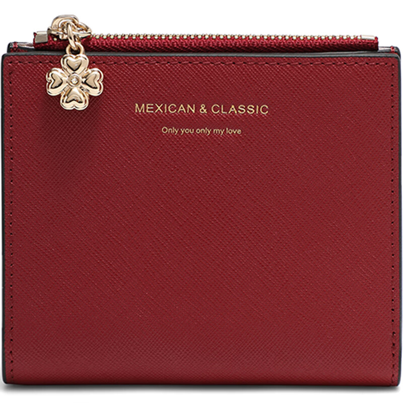 Scarecrow Leather Wallet Women's Short 2025 New Large Capacity Women's Wallet Card Bag All-in-One Coin Purse Women Pink