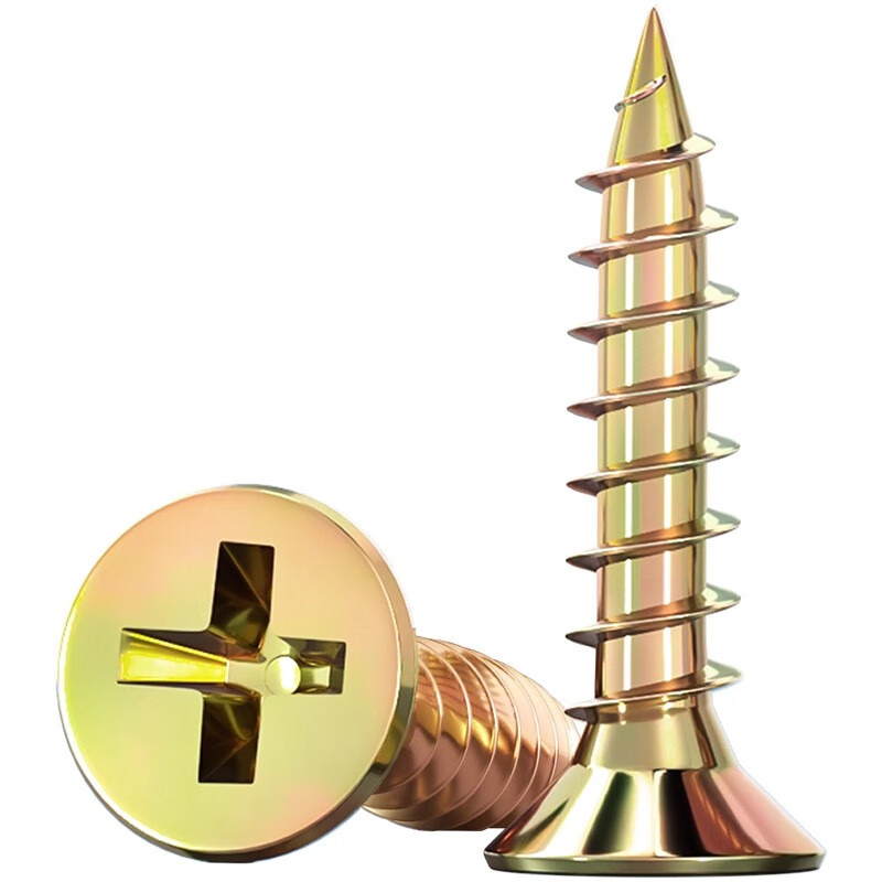 Tianzhuo Hardware Colored Zinc Fiber Nails Plus Hard Dry Wall Nails Cross Flat Head Self-Tapping Screws Countersunk Head Wood Screws Wallboard Nails M3.5M4 M5*60 50 PCS Colored Zinc