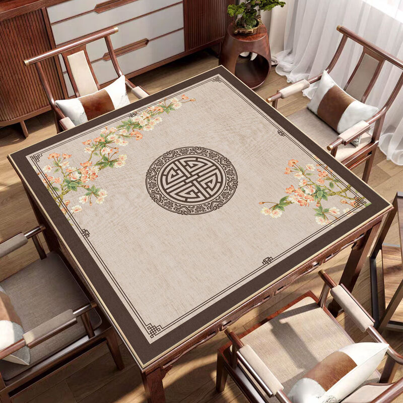 Fantasy mahjong special tablecloth for playing cards, non-slip, thickened and silent table mat, wear-resistant and stain-resistant tablecloth for poker and card room T144 Youthful Dream 95cmx95cm (upgraded silicone particle bottom)