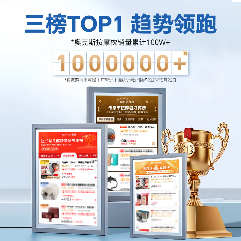 AUX Cervical Massager Shoulder, Neck, and Back Massage Pillow Shoulder and Neck Massager Waist Massager Whole Body Automatic Kneading Hot Compress