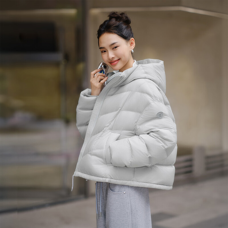 Tambor Puff Down Jacket Women's Short Hooded Autumn and Winter Warm Jacket 25 Years New 5330278D Frost Forest Gray 165