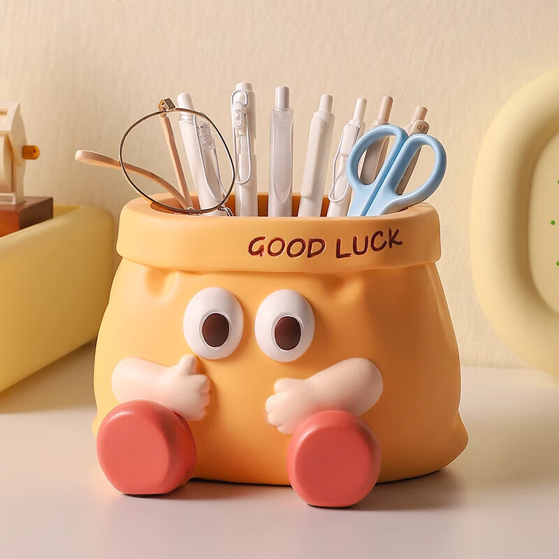 Jingchuan Asahi Pen Holder Cute Home Key Storage Ornaments Funny Cartoon Desk Pen Holder Desktop Ornaments for Gifts Fun Pen Holder Ornaments