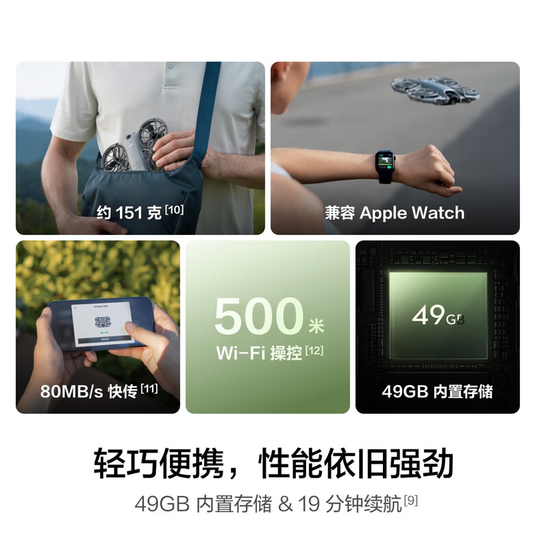 DJI Neo2 drone, handheld Vlog, omnidirectional obstacle avoidance flight camera, entry-level mini mobile phone voice-controlled aircraft, 4K high-definition travel aerial camera, DJI Neo 2 dual-battery package (no remote control required), standard configuration (excluding optional replacement), standard configuration