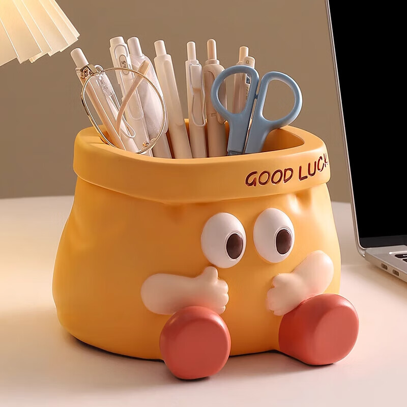 Jingchuan Asahi Pen Holder Cute Home Key Storage Ornaments Funny Cartoon Desk Pen Holder Desktop Ornaments for Gifts Fun Pen Holder Ornaments