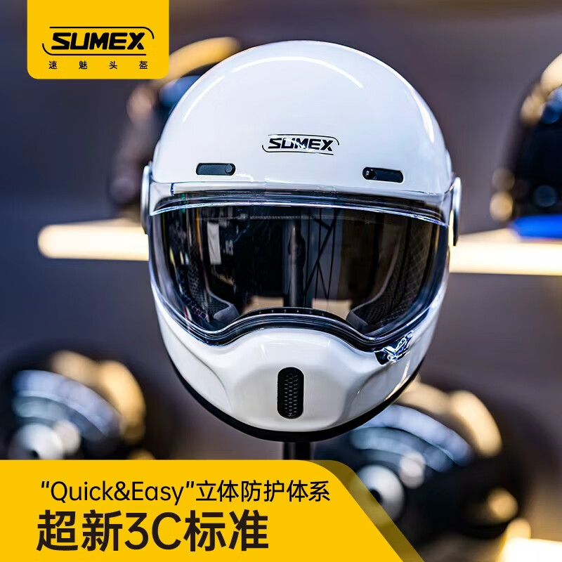 SUMEX speed charm dome Zhang Xuebenda Kaiyue co-branded fiberglass retro cruise helmet Obsidian Black XL