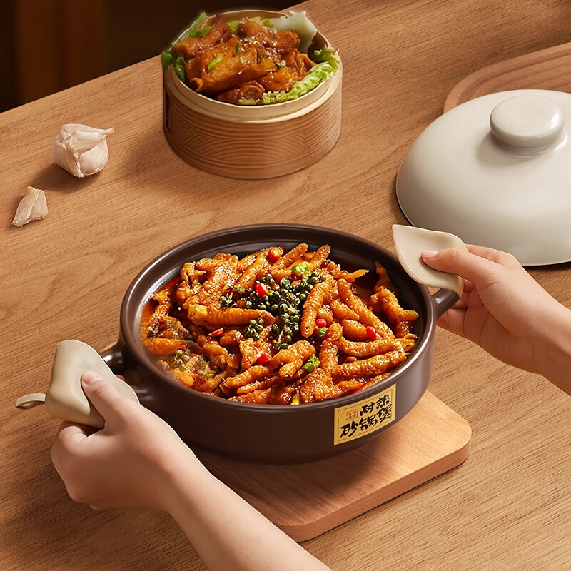 Deming household casserole high temperature resistant clay pot rice soup ceramic pot dry-cooked soup pot casserole stew pot gas stove special