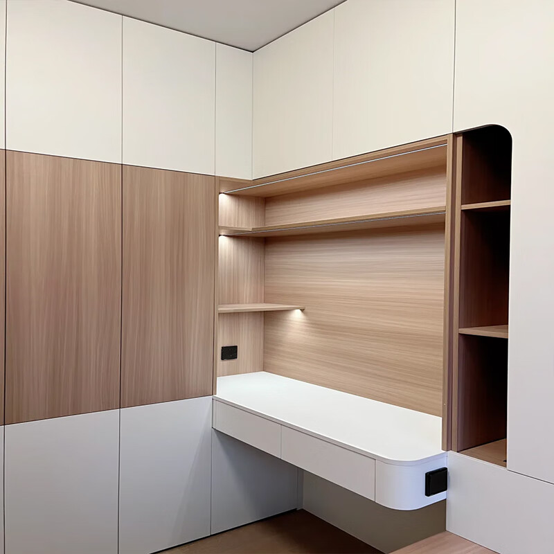 Extraordinary wood work inside and out Water-based Ketian ENF Huimin series Bedroom Italian simple wardrobe desk tatami multi-space cabinet customization Water-based Ketian bedroom furniture customization