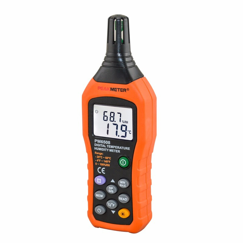 PEAKMETER Digital Temperature and Humidity Meter PM6508 Industrial Grade High-Precision Temperature and Humidity Measuring Instrument Wet Bulb Dew Point Thermometer