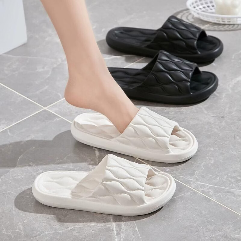 Mengting couple EVA slippers for men and women for home use indoor bathroom bath deodorant slippers white size 38-39