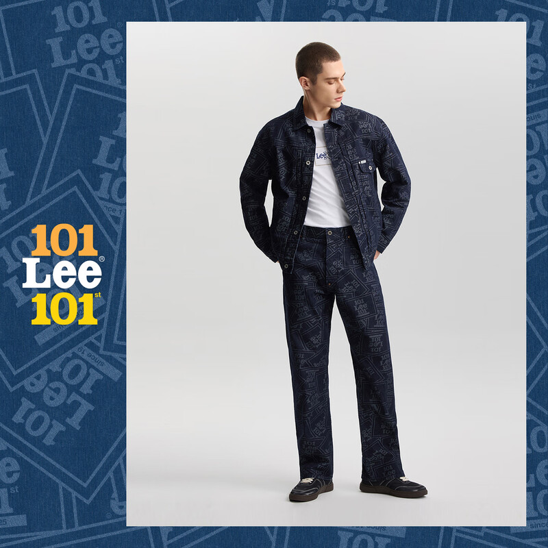 Lee101J Western Denim Jacket Shopping Mall Style 26 Spring New Comfort Edition 101+ Full Print Washable Men Washable S